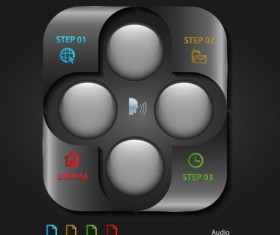 Black business infographic data template vector 05