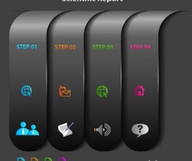 Black business infographic data template vector 06