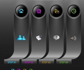 Black business infographic data template vector 08