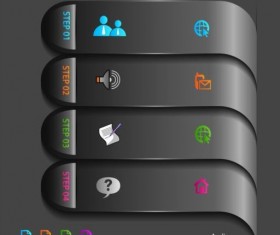 Black business infographic data template vector 09