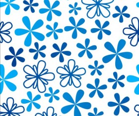 Blue floral seamless pattern vector