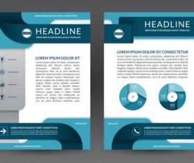 Blue modern brochure flyer cover vector set 09