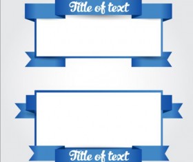Blue ribbon with blank banners vector