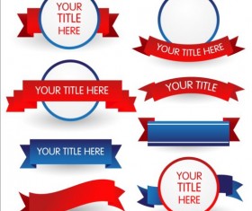 Blue with red ribbon and labels vector