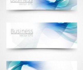 Business banner with blue abstract vector 01