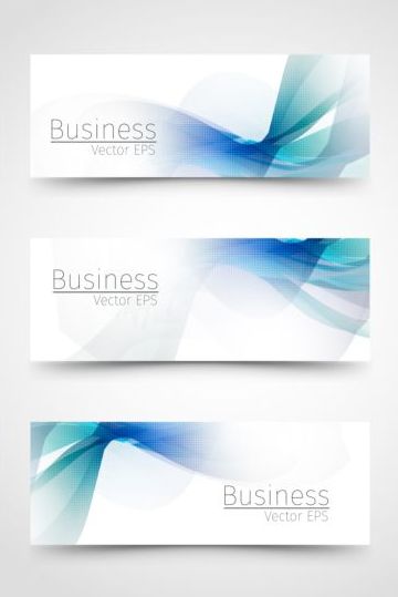 Business banner with blue abstract vector 01