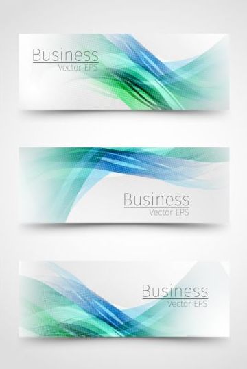 Business banner with blue abstract vector 03