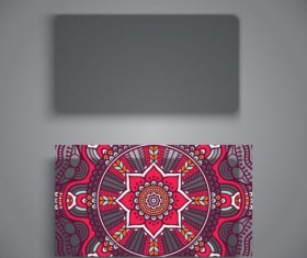 Business card with ethnic pattern vector set 05
