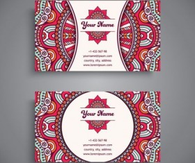 Business card with ethnic pattern vector set 10