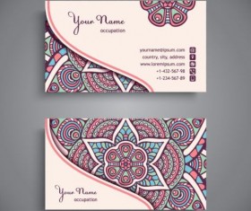 Business card with ethnic pattern vector set 11