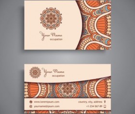 Business card with ethnic pattern vector set 13