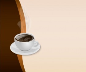 Cafe cup with vector background 03