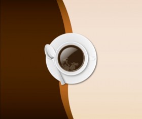 Cafe cup with vector background 04