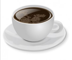 Cafe with white cup vector material 02