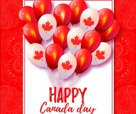 Canada day background with balloons vector 01