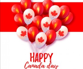 Canada day background with balloons vector 02