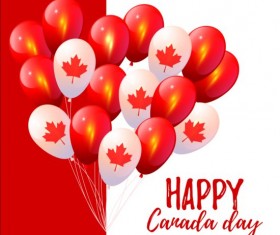 Canada day background with balloons vector 03