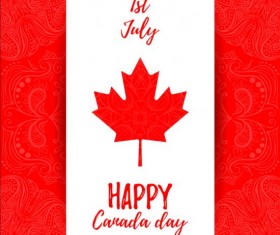 Canada day background with maple leaf vector 02