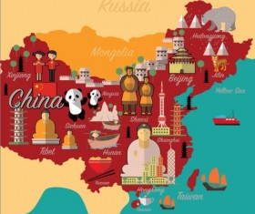 Asia map with infographic vector free download