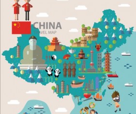 Asia map with infographic vector free download