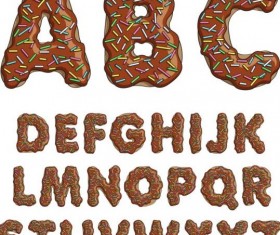 Chocolate alphabet vector material