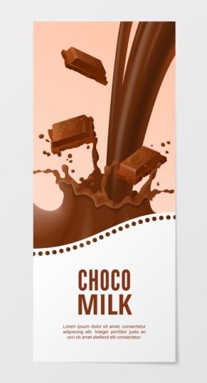 Chocolate milk banner vector