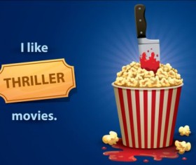 Cinema and popcorn buckets vector background 13