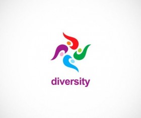 Circle people diversity logo vector