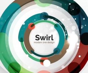 Circle shaped swirl colored background vector 01