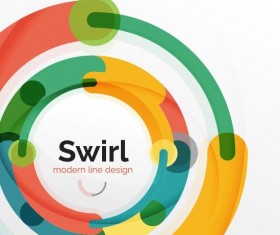 Circle shaped swirl colored background vector 02