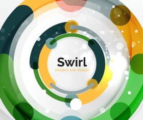 Circle shaped swirl colored background vector 03