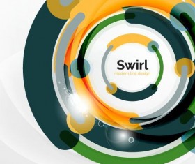 Circle shaped swirl colored background vector 04