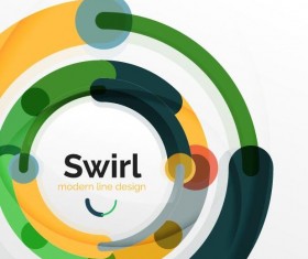 Circle shaped swirl colored background vector 05