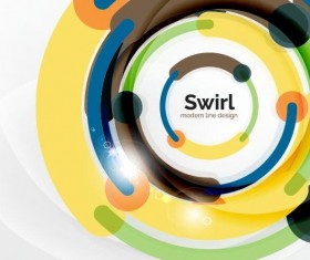Circle shaped swirl colored background vector 06