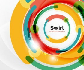 Circle shaped swirl colored background vector 07