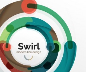 Circle shaped swirl colored background vector 08