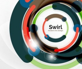 Circle shaped swirl colored background vector 10