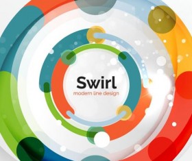 Circle shaped swirl colored background vector 12