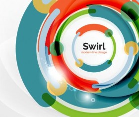 Circle shaped swirl colored background vector 13
