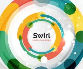 Circle shaped swirl colored background vector 15