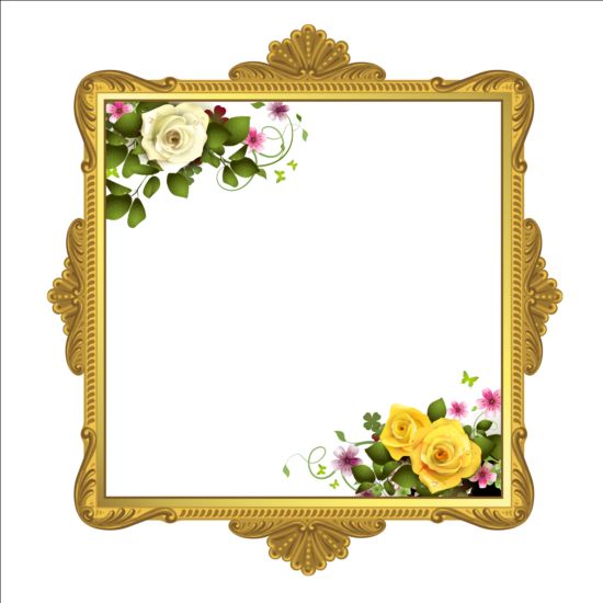 Classical frame with flower design 01