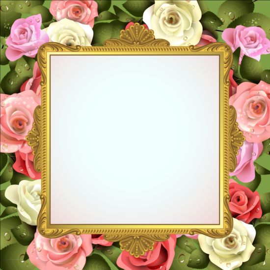 Classical frame with flower design 03