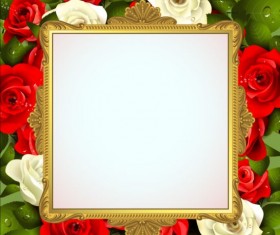 Classical frame with flower design 04