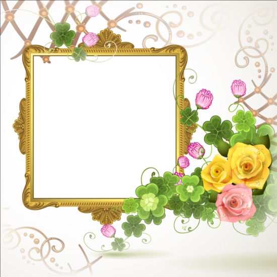 Classical frame with flower design 05