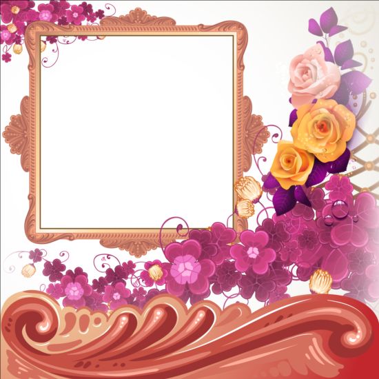 Classical frame with flower design 07