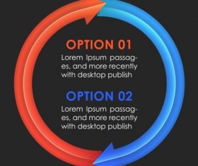 Colored arrow with option infographic vector 01