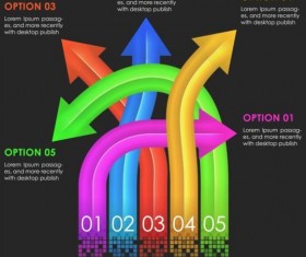 Colored arrow with option infographic vector 02