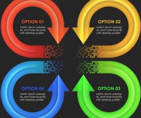 Colored arrow with option infographic vector 03