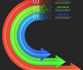 Colored arrow with option infographic vector 04