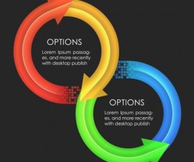 Colored arrow with option infographic vector 05